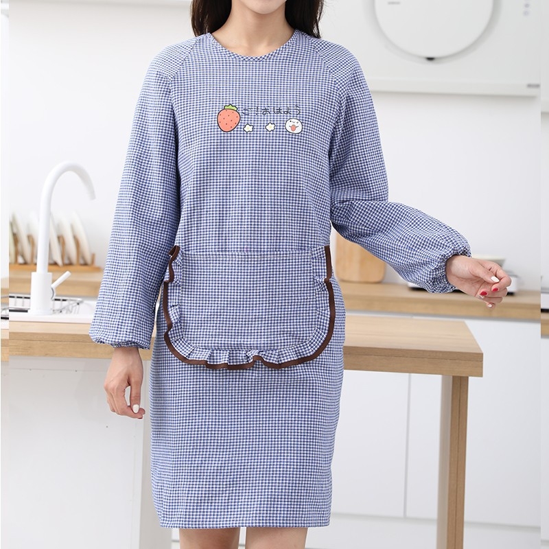 Престилка с дълги ръкави, канвас, корейски стил, защита от замърсяване, устойчивост на петна