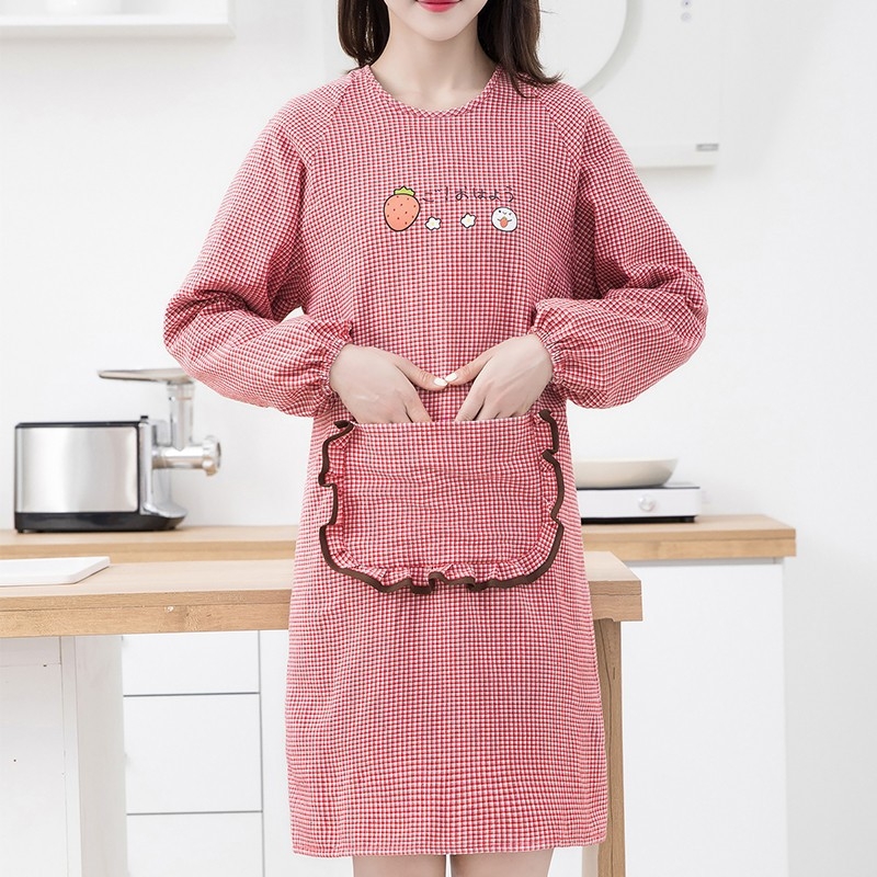 Престилка с дълги ръкави, канвас, корейски стил, защита от замърсяване, устойчивост на петна