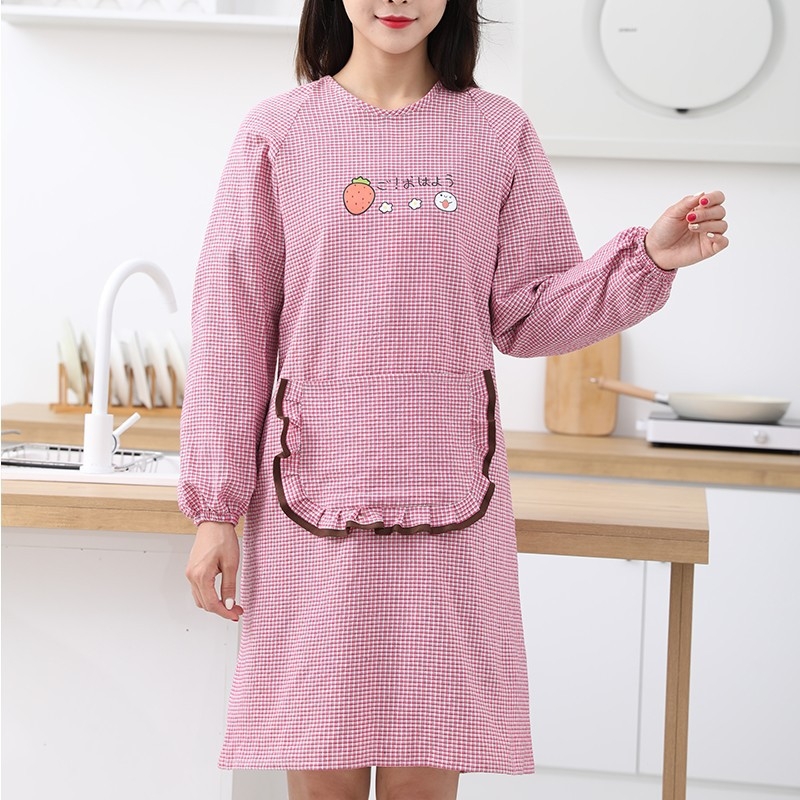 Престилка с дълги ръкави, канвас, корейски стил, защита от замърсяване, устойчивост на петна