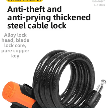Jelszavas kerékpárzár, anti-lopás, acélkábel, univerzális, modell 985