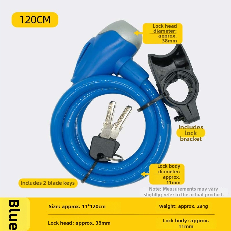 Jelszavas kerékpárzár, anti-lopás, acélkábel, univerzális, modell 985