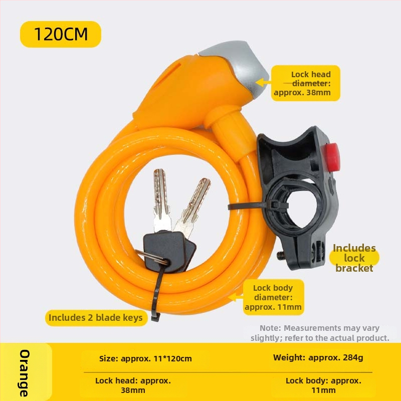 Jelszavas kerékpárzár, anti-lopás, acélkábel, univerzális, modell 985