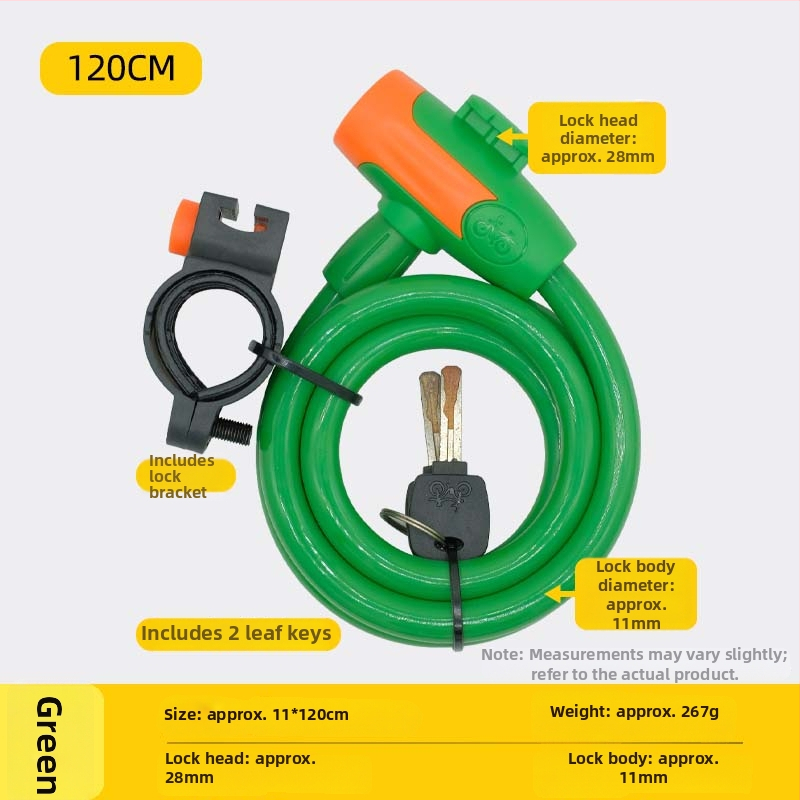Jelszavas kerékpárzár, anti-lopás, acélkábel, univerzális, modell 985