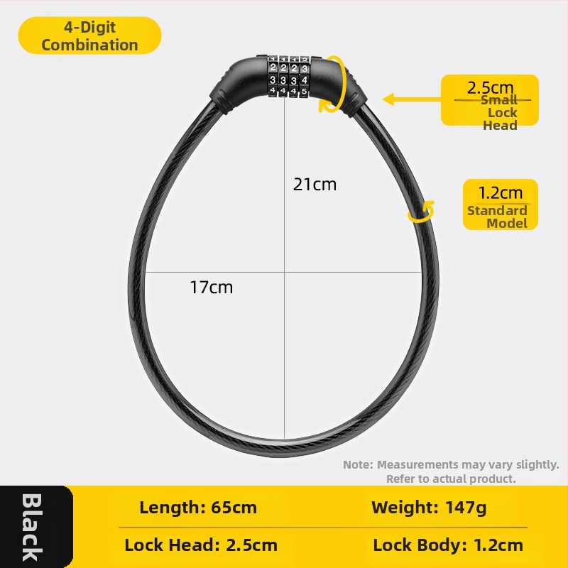 Jelszavas kerékpárzár, anti-lopás, acélkábel, univerzális, modell 985