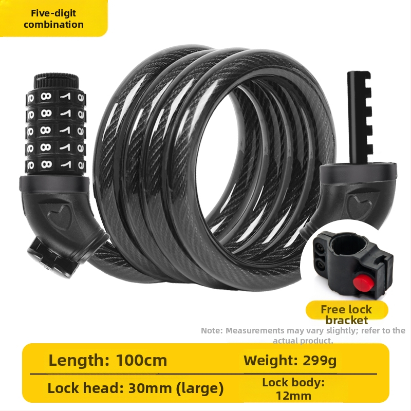 Jelszavas kerékpárzár, anti-lopás, acélkábel, univerzális, modell 985