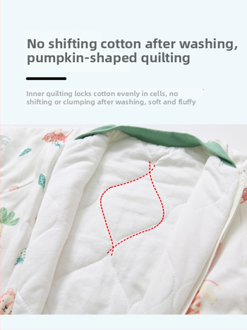 Υπνόσακος για μωρά και νήπια, χωρίς μανίκια, παχύ γέμισμα από πολυεστερικές ίνες και ίνες σόγιας, σχέδιο με ξεχωριστά πόδια, αντιβακτηριδιακός, μεταλλικό φερμουάρ, για φθινόπωρο-χειμώνα