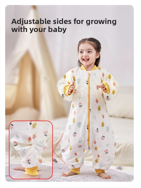 Υπνόσακος για μωρά και νήπια, χωρίς μανίκια, παχύ γέμισμα από πολυεστερικές ίνες και ίνες σόγιας, σχέδιο με ξεχωριστά πόδια, αντιβακτηριδιακός, μεταλλικό φερμουάρ, για φθινόπωρο-χειμώνα