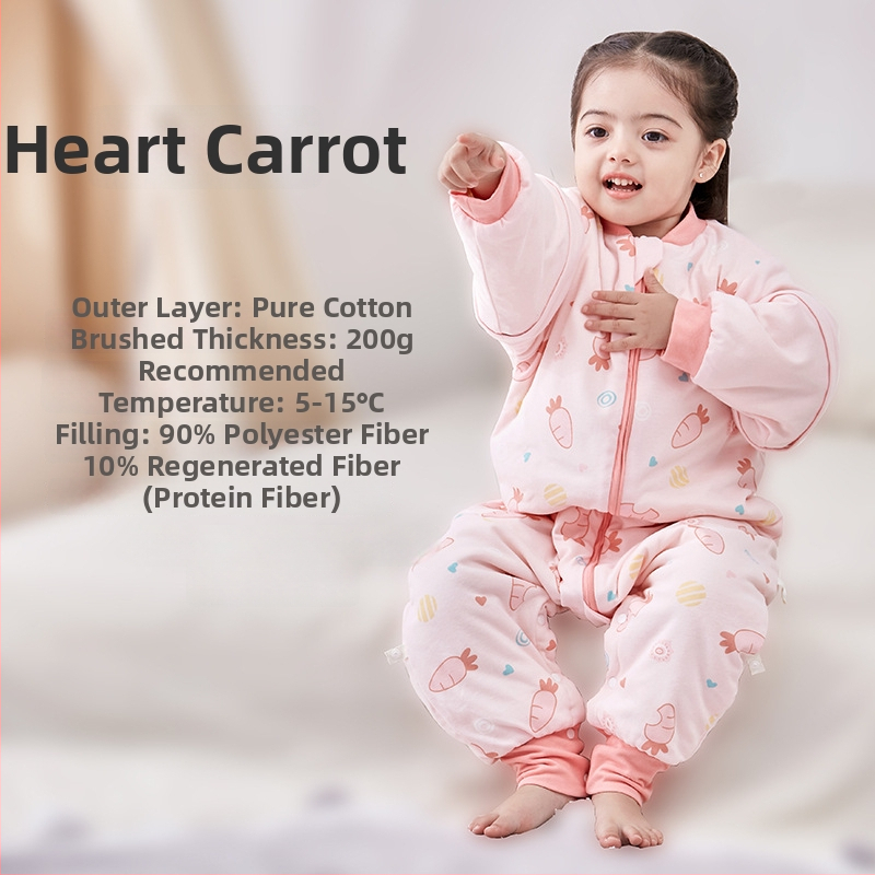 Υπνόσακος για μωρά και νήπια, χωρίς μανίκια, παχύ γέμισμα από πολυεστερικές ίνες και ίνες σόγιας, σχέδιο με ξεχωριστά πόδια, αντιβακτηριδιακός, μεταλλικό φερμουάρ, για φθινόπωρο-χειμώνα