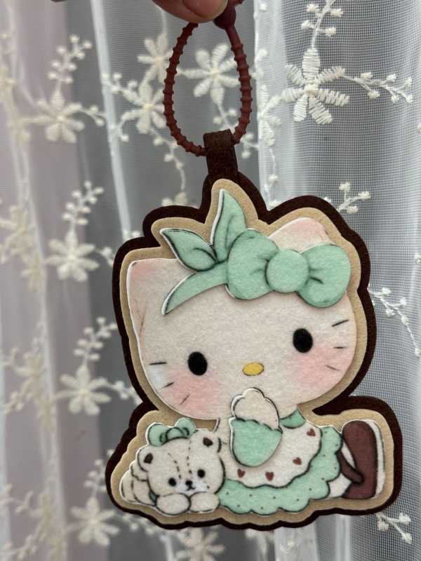 Διακοσμητικό για τσάντα με μοτίβο γατάκι καρτούν, ύφασμα, τεχνολογία θερμής συγκόλλησης, πρωτότυπος σχεδιασμός, φθινόπωρο 2025