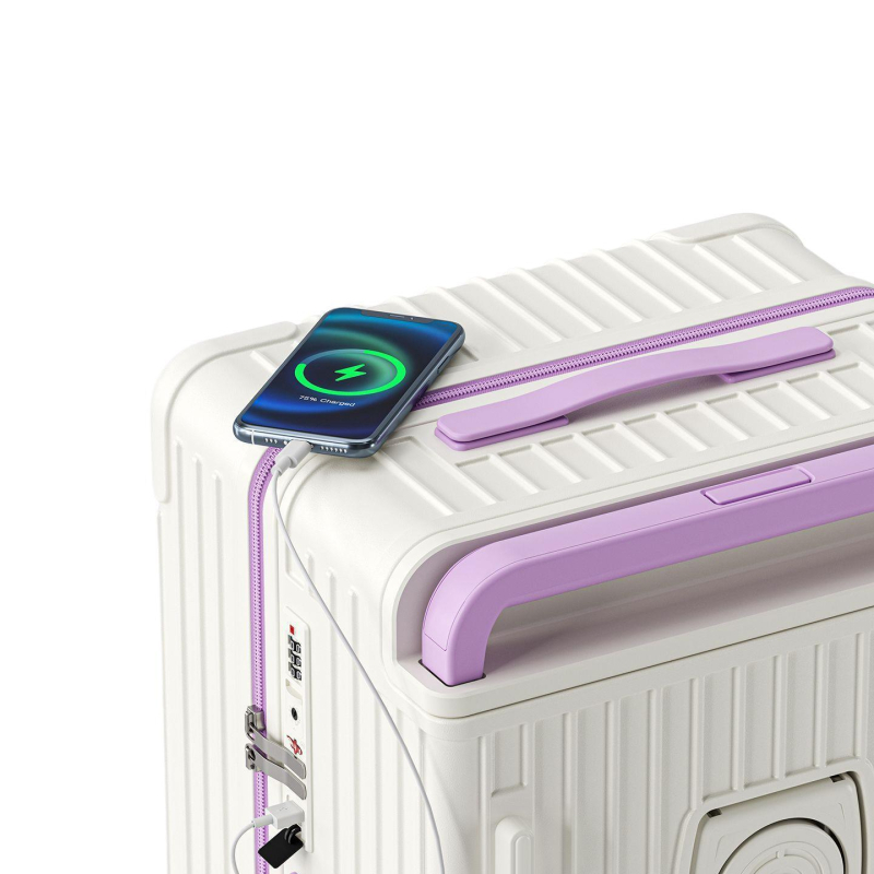 Veľkokapacitný kufor s univerzálnymi kolieskami, otvorenie na zips, zámok: visací zámok, výstelka ABS/PC, materiál PCS