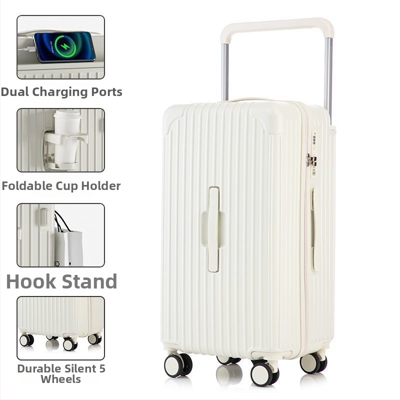 Veľkokapacitný kufor s univerzálnymi kolieskami, otvorenie na zips, zámok: visací zámok, výstelka ABS/PC, materiál PCS