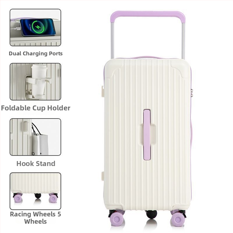 Veľkokapacitný kufor s univerzálnymi kolieskami, otvorenie na zips, zámok: visací zámok, výstelka ABS/PC, materiál PCS