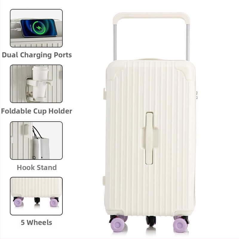 Veľkokapacitný kufor s univerzálnymi kolieskami, otvorenie na zips, zámok: visací zámok, výstelka ABS/PC, materiál PCS