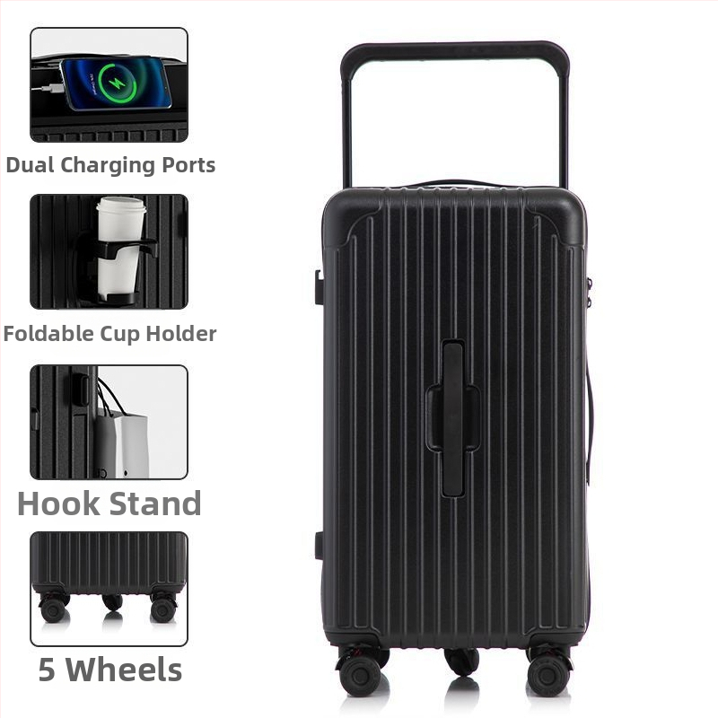 Veľkokapacitný kufor s univerzálnymi kolieskami, otvorenie na zips, zámok: visací zámok, výstelka ABS/PC, materiál PCS