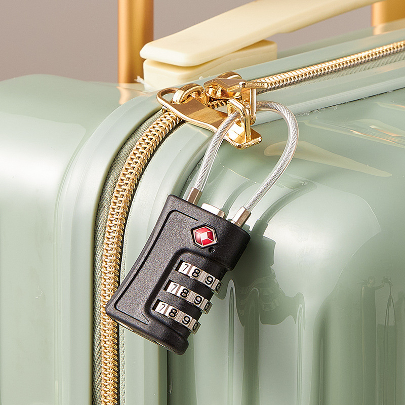 TSA poggyász-zár jelszós mechanikus, ABS anyag, modell 716, 4 mm-es záróelem vastagsága, 10 mm-es távolság