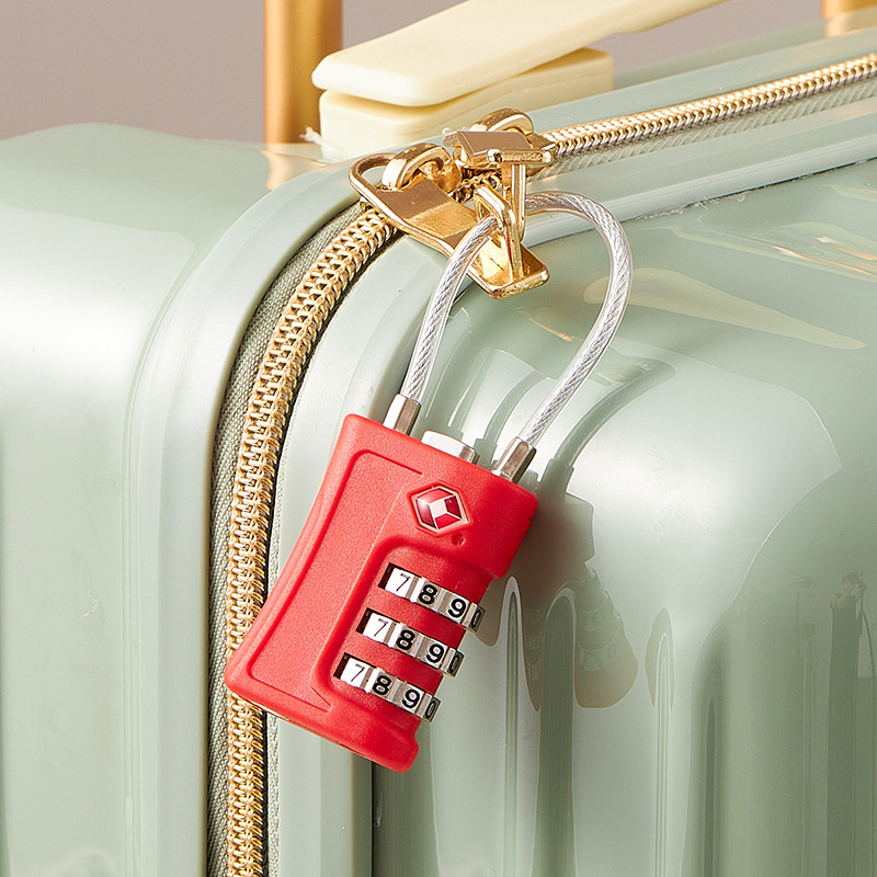 TSA poggyász-zár jelszós mechanikus, ABS anyag, modell 716, 4 mm-es záróelem vastagsága, 10 mm-es távolság