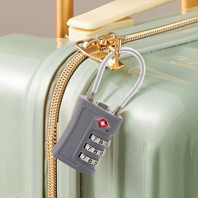 TSA poggyász-zár jelszós mechanikus, ABS anyag, modell 716, 4 mm-es záróelem vastagsága, 10 mm-es távolság