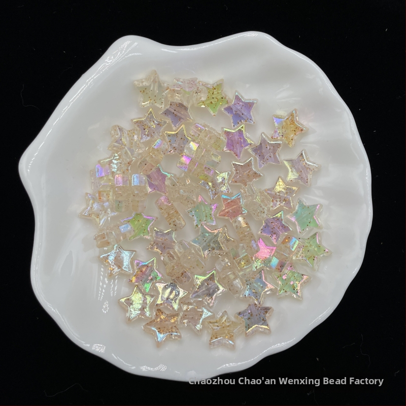 DIY βραχιόλι με πεντάκτινο αστέρι σε χρωμιωμένο φινίρισμα, αλυσίδα για κινητό με ακρυλικά χάντρες, ηλεκτροπλακωμένο φινίρισμα, μεγάλο μέγεθος, στυλ διαδικτυακής διασημότητας