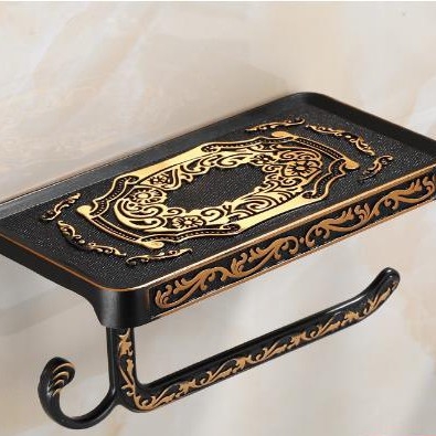 Държач за ролкова хартиена кърпа, алуминиев, модел Carved Bracket, мултифункционален, за баня