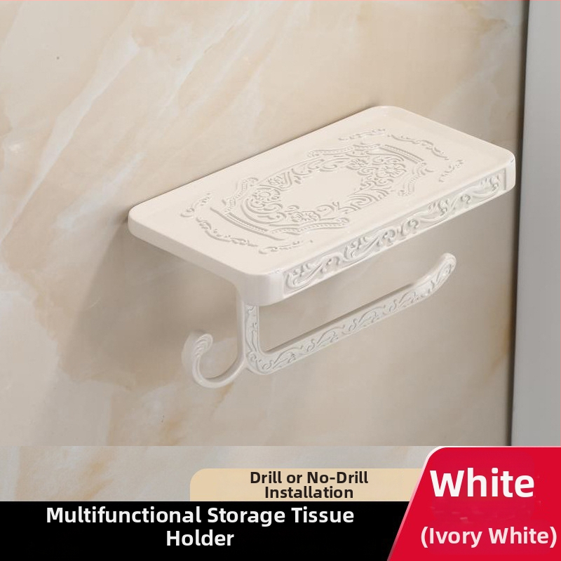 Държач за ролкова хартиена кърпа, алуминиев, модел Carved Bracket, мултифункционален, за баня