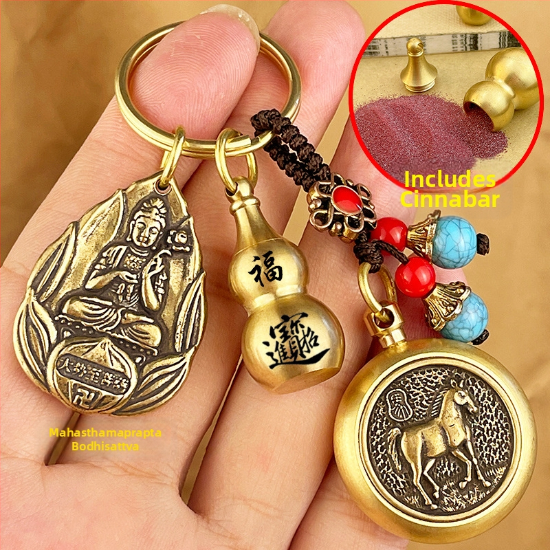 Fém kulcstartó medál Zodiákus motívumokkal és nyolc védő Buddhával