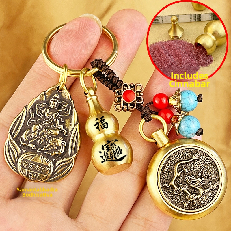 Fém kulcstartó medál Zodiákus motívumokkal és nyolc védő Buddhával