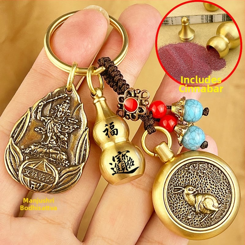 Fém kulcstartó medál Zodiákus motívumokkal és nyolc védő Buddhával