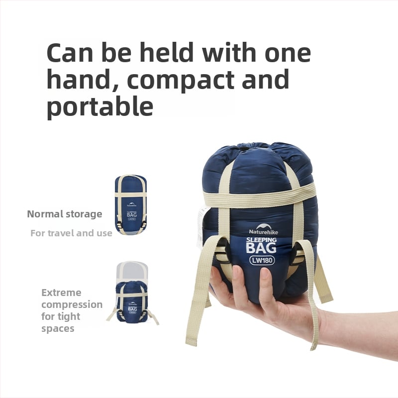 Spací vak proti špine pre dospelých, nylonový plášť, výplň z imitácie hodvábneho bavlneného textilu, štýl obálky, ľahký 0.68 kg