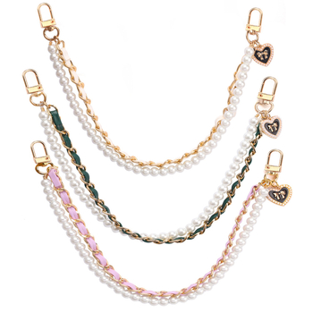 Set de pandantive pentru geantă cu lanț dublu, PU material, model dungi, stil urban simplu, vară 2025