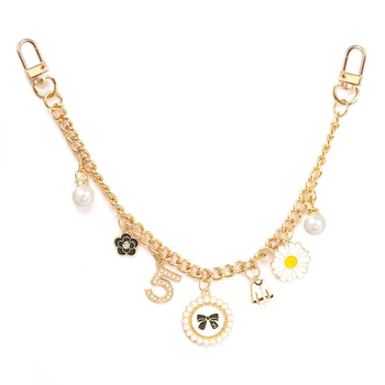 Set de pandantive pentru geantă cu lanț dublu, PU material, model dungi, stil urban simplu, vară 2025