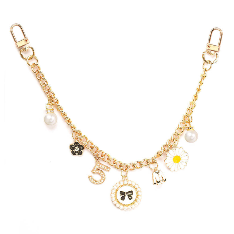 Set de pandantive pentru geantă cu lanț dublu, PU material, model dungi, stil urban simplu, vară 2025