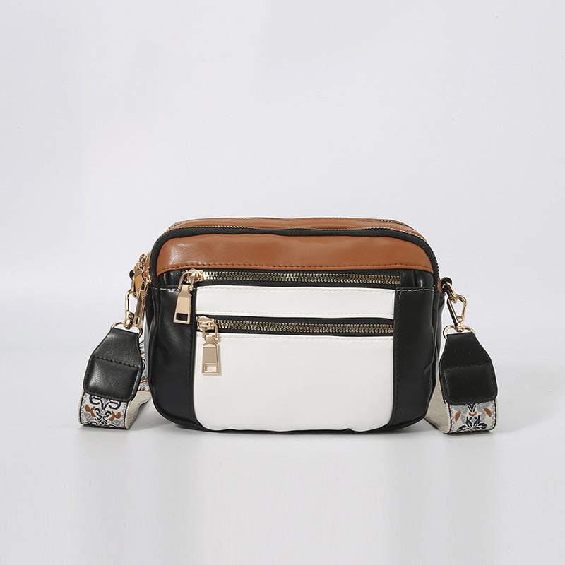 Ženska crossbody torba, kvadratnog oblika, PU materijal, zatvarač, poliester podstava, unutarnji džepovi: džep na zatvarač i džep za mobitel