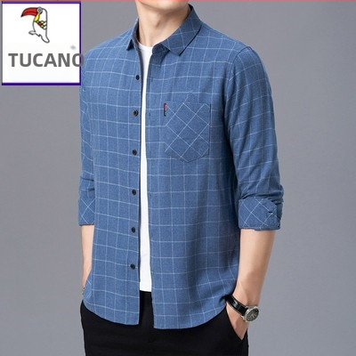 Cămașă din in 96%+, carouri, mâneci lungi, croi lejer