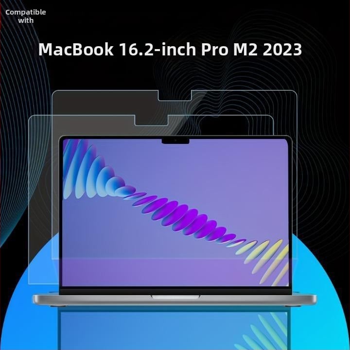 Protecție ecran temperată pentru MacBook Pro/Air — prelucrare mecanică, proces OEM, greutate ~50 g