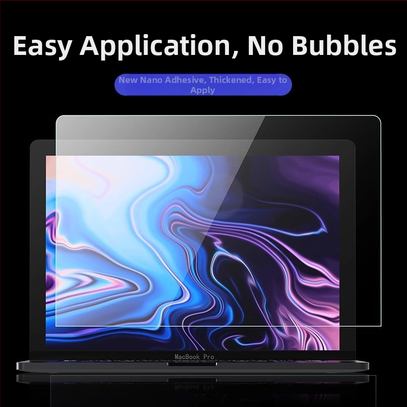 Tvrdená ochranná fólia pre MacBook Pro/Air — strojové spracovanie, OEM spracovanie, hmotnosť približne 50 g