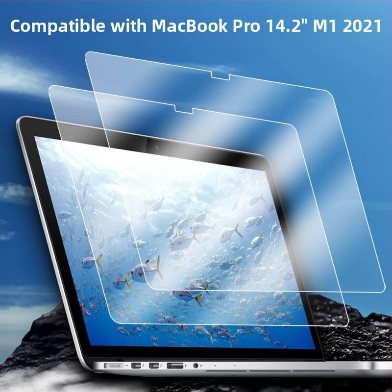 Protecție ecran temperată pentru MacBook Pro/Air — prelucrare mecanică, proces OEM, greutate ~50 g