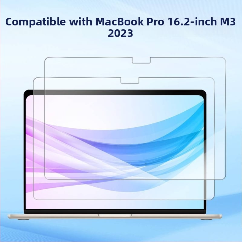 Protecție ecran temperată pentru MacBook Pro/Air — prelucrare mecanică, proces OEM, greutate ~50 g