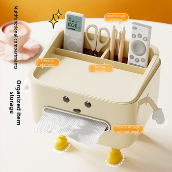 Stolová dóza na servítky s úložným priestorom pre diaľkový ovládač, hladké vysúvanie, plastová konštrukcia, model CD2390, multifunkčná