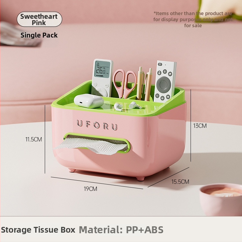 Stolová dóza na servítky s úložným priestorom pre diaľkový ovládač, hladké vysúvanie, plastová konštrukcia, model CD2390, multifunkčná