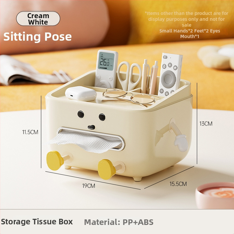 Stolová dóza na servítky s úložným priestorom pre diaľkový ovládač, hladké vysúvanie, plastová konštrukcia, model CD2390, multifunkčná