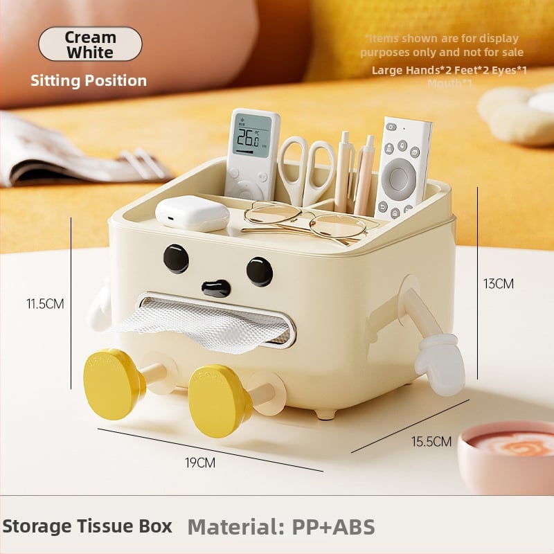 Stolová dóza na servítky s úložným priestorom pre diaľkový ovládač, hladké vysúvanie, plastová konštrukcia, model CD2390, multifunkčná