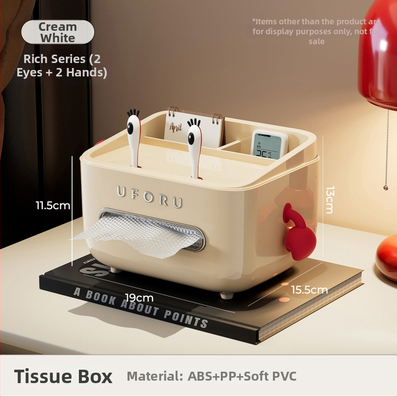 Stolová dóza na servítky s úložným priestorom pre diaľkový ovládač, hladké vysúvanie, plastová konštrukcia, model CD2390, multifunkčná