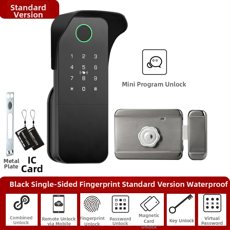 Умен заключващ механизъм с пръстов отпечатък за врати от желязо/дърво, модел N2, съхранение на 100 отпечатъка, над 100000 отключвания, сканиране за по-малко от 0.5 сек, работна температура -35°C до 55°C