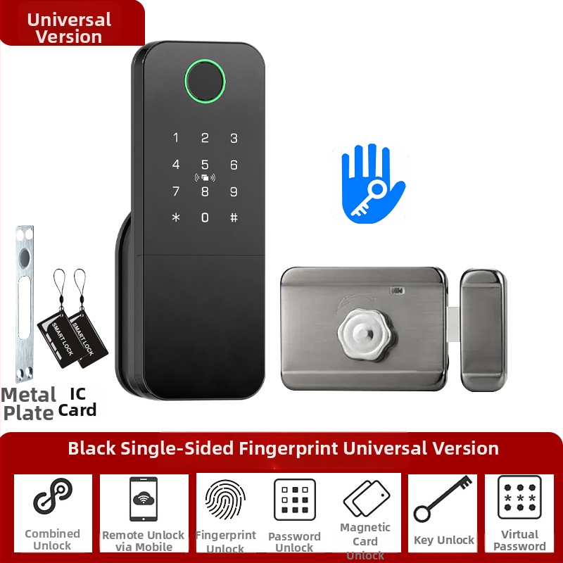 Умен заключващ механизъм с пръстов отпечатък за врати от желязо/дърво, модел N2, съхранение на 100 отпечатъка, над 100000 отключвания, сканиране за по-малко от 0.5 сек, работна температура -35°C до 55°C