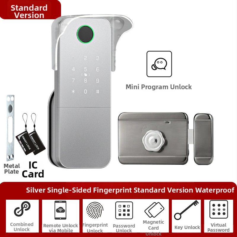 Умен заключващ механизъм с пръстов отпечатък за врати от желязо/дърво, модел N2, съхранение на 100 отпечатъка, над 100000 отключвания, сканиране за по-малко от 0.5 сек, работна температура -35°C до 55°C