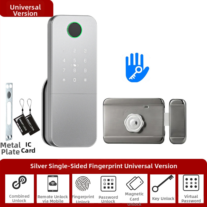 Умен заключващ механизъм с пръстов отпечатък за врати от желязо/дърво, модел N2, съхранение на 100 отпечатъка, над 100000 отключвания, сканиране за по-малко от 0.5 сек, работна температура -35°C до 55°C