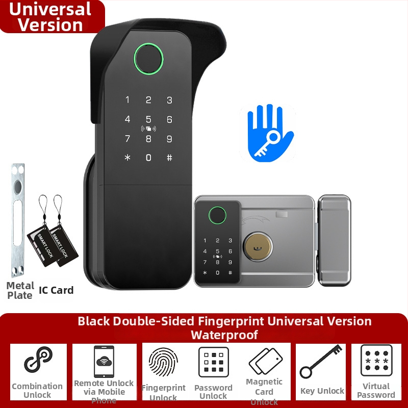 Умен заключващ механизъм с пръстов отпечатък за врати от желязо/дърво, модел N2, съхранение на 100 отпечатъка, над 100000 отключвания, сканиране за по-малко от 0.5 сек, работна температура -35°C до 55°C