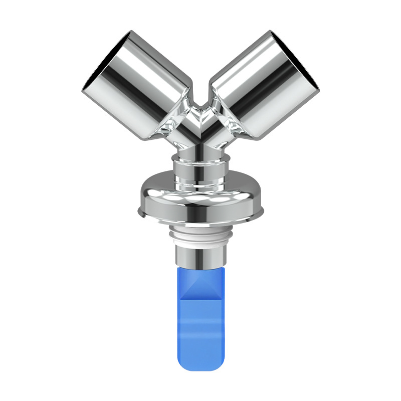 Elektroplatinovaný pripojovací diel 4050 – trojcestný spoj pre práčku a podlahový odtok, dvojité konce, moderný dizajn