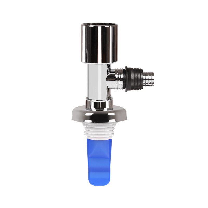 Elektroplatinovaný pripojovací diel 4050 – trojcestný spoj pre práčku a podlahový odtok, dvojité konce, moderný dizajn