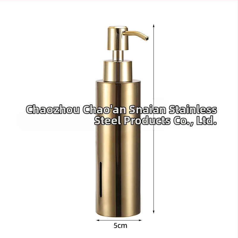 Диспенсър за сапун от 304 неръждаема стомана – стенен монтаж, ръчно натискане, електроплатирана повърхност, модерен минималистичен стил